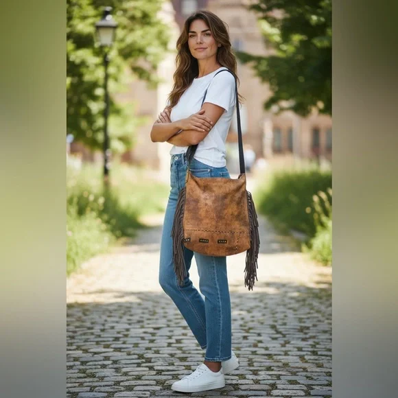 Juan Antonio Distressed Leather HOBO shoulder/handbag - Picture 15 of 15